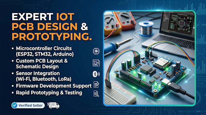 design iot pcb, microcontroller circuits and prototypes