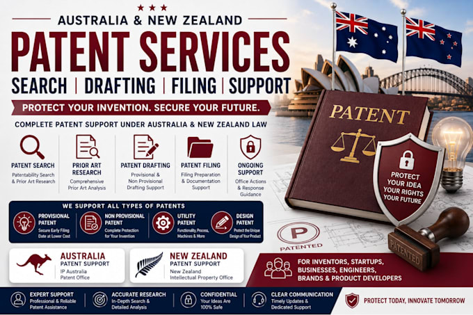 provide provisional and non provisional patent search drafting filing support