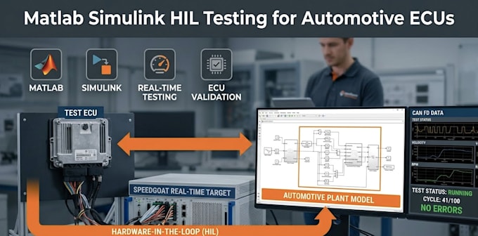 configure matlab simulink hil testing for automotive ecus, control system, gui