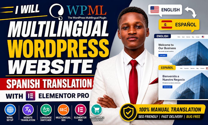 wpml multilingual wordpress website spanish translation with elementor pro