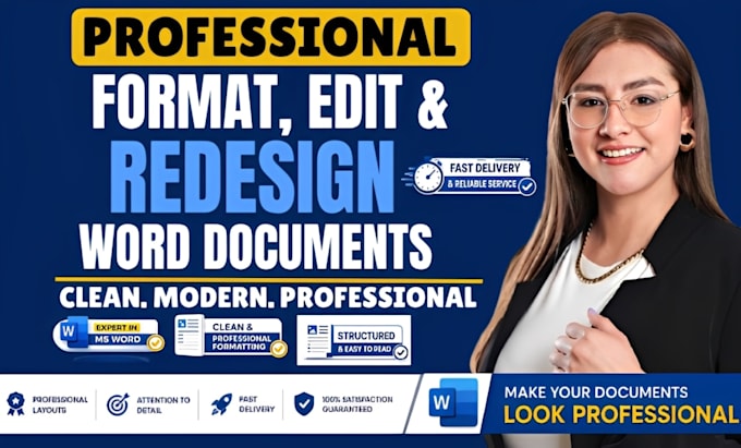 format, edit and redesign word documents professionally