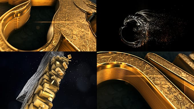 create cinematic 3d logo animation and youtube intro with sound