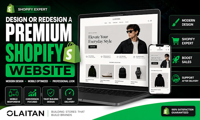 design or redesign a professional shopify website