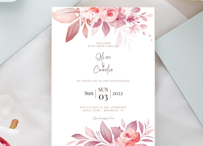 custom wedding invitation printable and digital luxurious