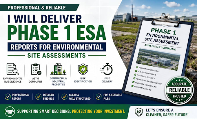 do US phase 1 esa reports for environmental site assessments