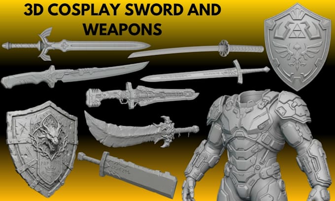 Create 3d cosplay sword cosplay armor 3d props weapons anime sword for ...