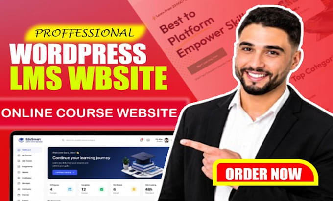 build a stunning lms website for online courses and elearning platform