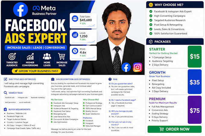 setup and manage high converting facebook ads campaigns