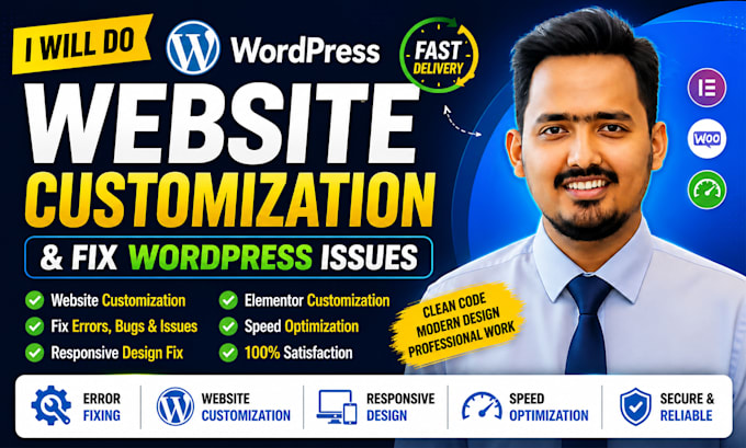 customize wordpress website and fix wordpress issues