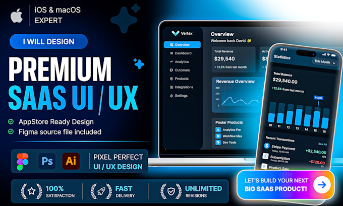design premium ios and macos app UI UX in figma