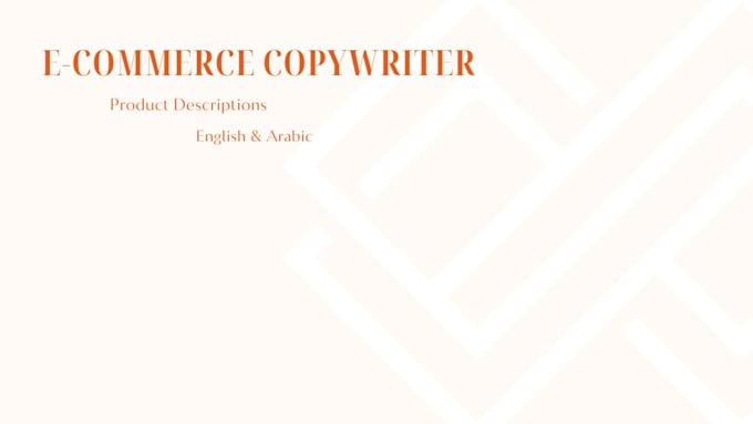 ecommerce copywriter and product describer