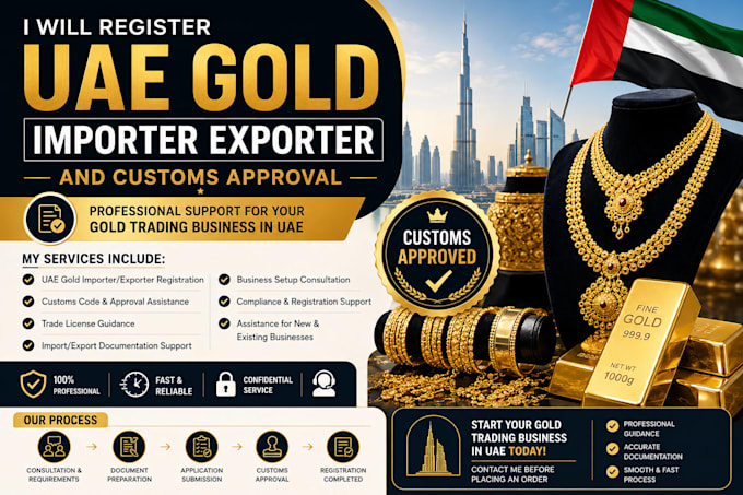register uae gold importer exporter and customs approval
