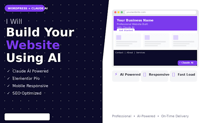 create professional wordpress website using claude ai design for small business