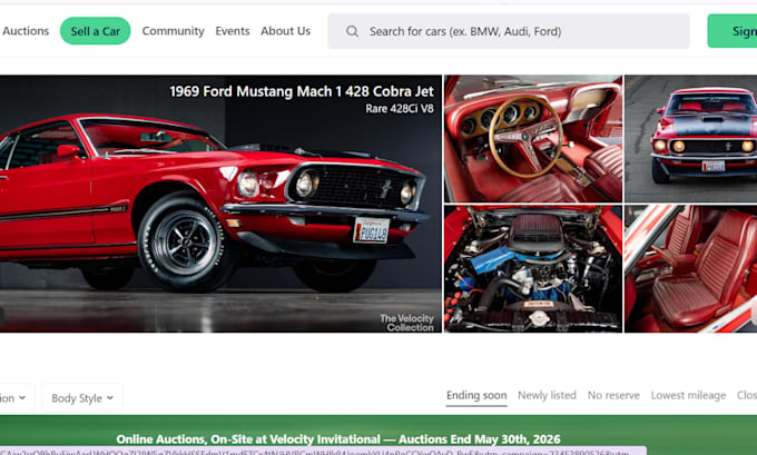 design squarespace auction multi vendor website real time bidding system