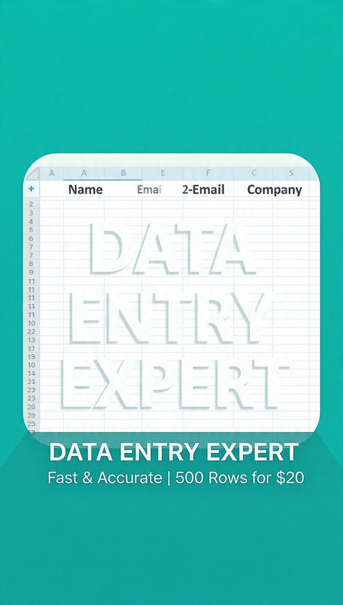 do fast and accurate data entry in excel within 2 hours