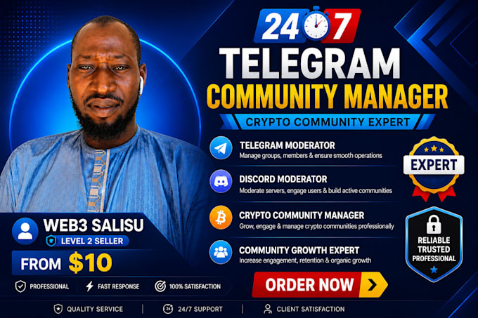 be your telegram and discord community moderator