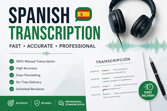 transcribe spanish audio and video