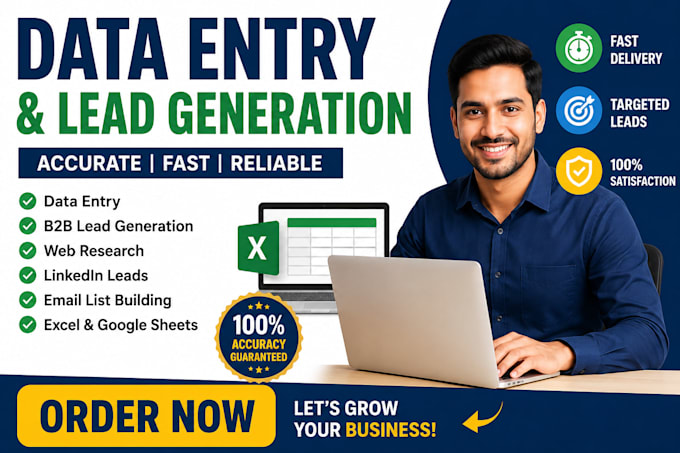 do accurate data entry web research lead generation