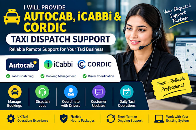 provide autocab icabbi and cordic taxi dispatch support