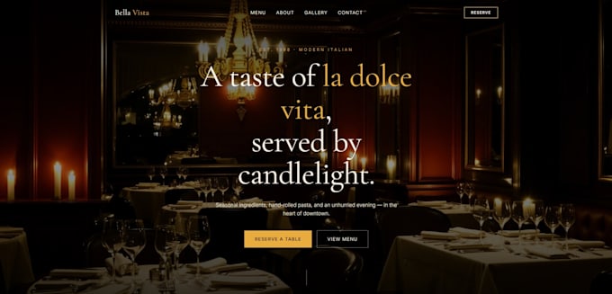 create a restaurant or cafe website in 24 hours