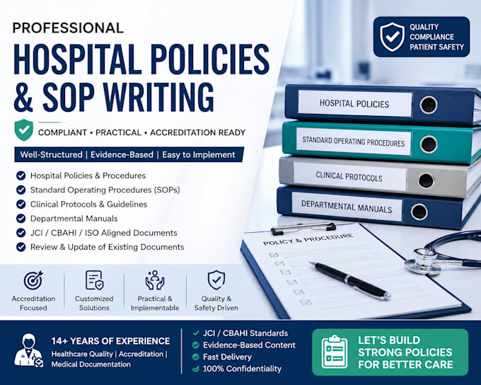 write hospital policies, clinical protocols, patient charts