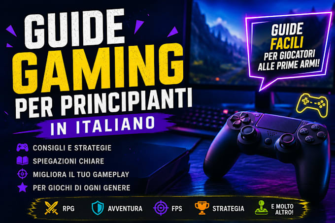 write beginner gaming guides in italian