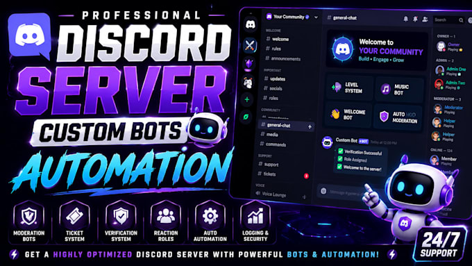 l create discord server with custom discord bots automation