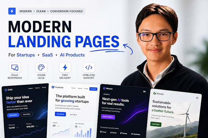 build your modern startup landing page