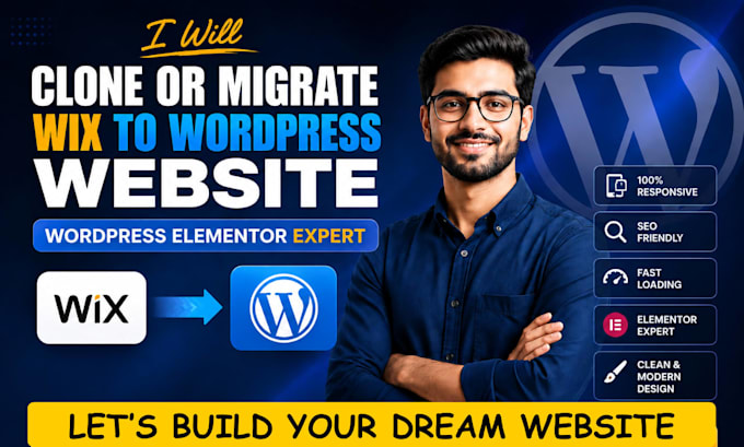 clone or migrate wix to wordpress website wordpress elementor website expert