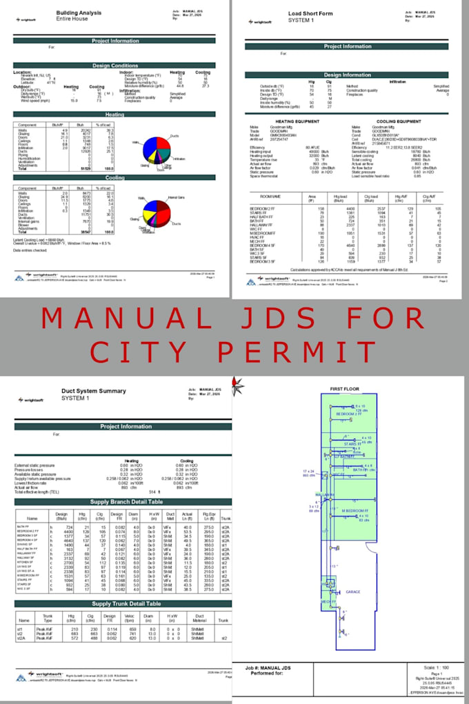 do hvac manual j, d and s for permit