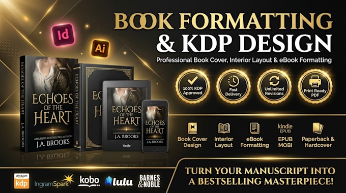 format KDP books, design covers, ingramspark paperback, interior formatting