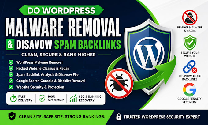 do wordpress malware removal and disavow spam backlinks