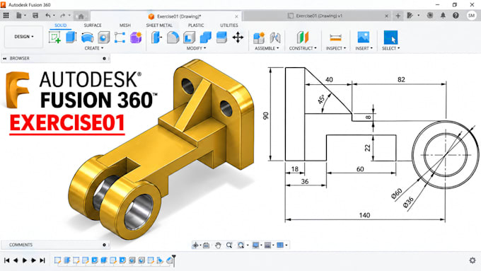 do 3d cad model mechanical engineering design 3d industrial design in fusion 360
