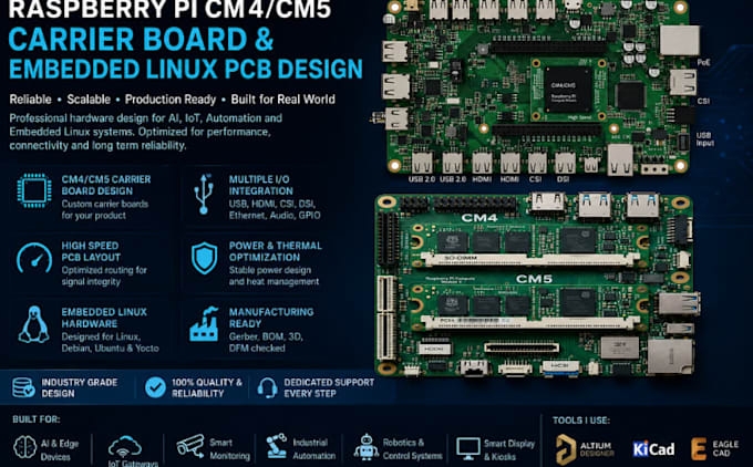 design acurate raspberry pi cm4 carrier board embedded linux and iothardware pcb