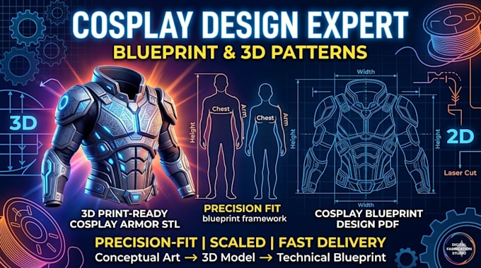 design custom amine cosplay armor based on your design