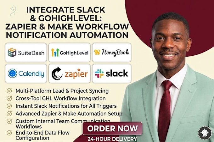 integrate slack gohighlevel zapier make workflow notification automation