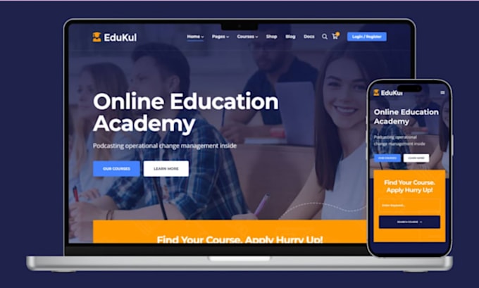 build lms educational website online course website education, elearning website