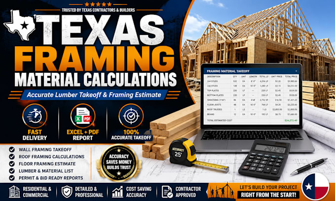 do texas accurate framing material calculations and lumber takeoff