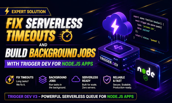 fix serverless timeouts and build background jobs with trigger dev  node js apps