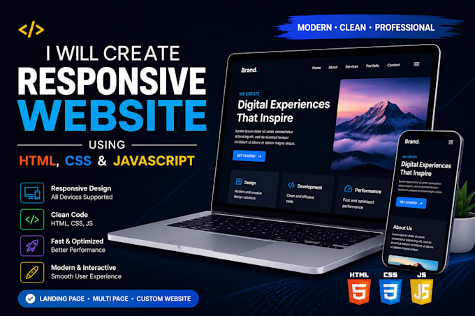 Create responsive websites using html css and javascript by Senpair3d ...