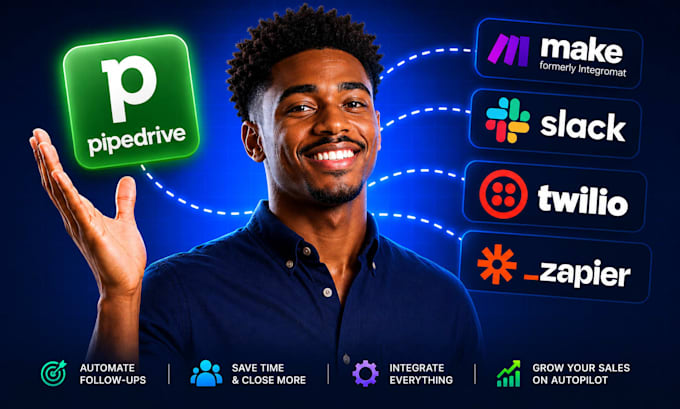 make slack pipedrive automation twilio clicksend sms workflow zapier integration