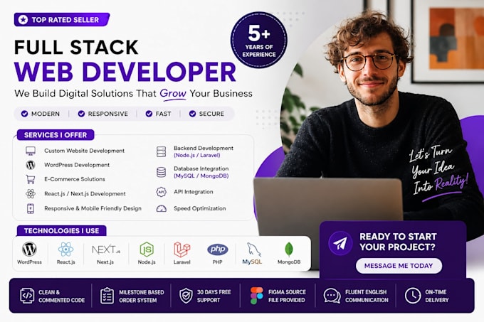 build website, full stack developer, website development, front end developer