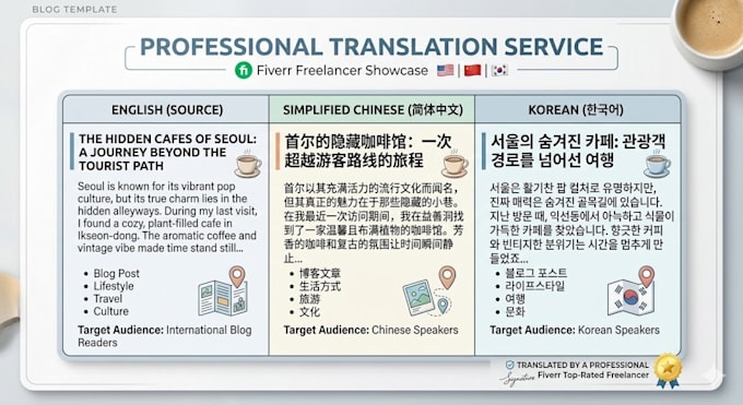 the translator offering services