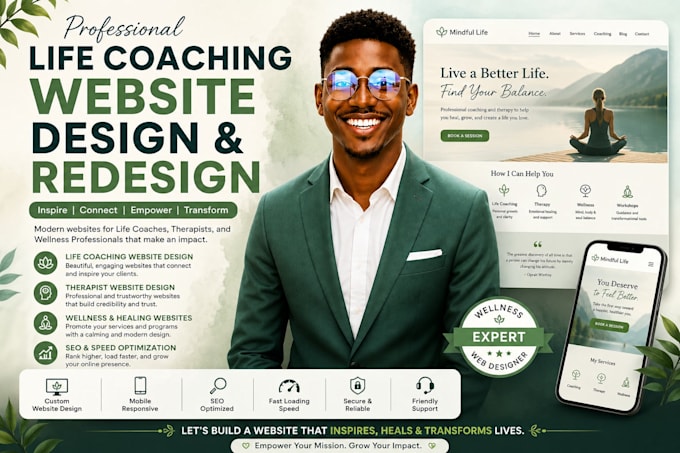 online life coaching website, therapy, holistic wellness, couseling website