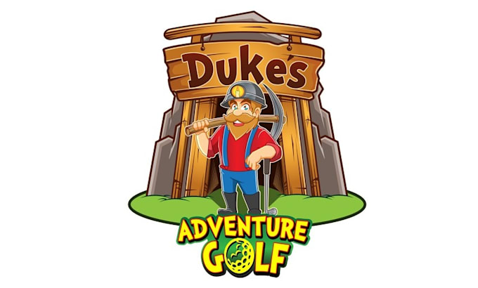 create a beloved mining logo for a miniature golf course