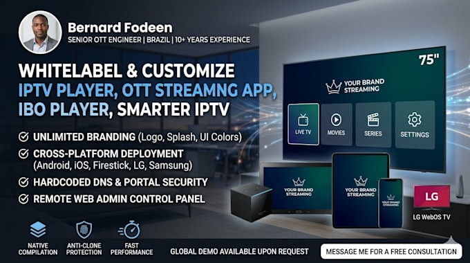 whitelabel ,customize iptv player, ott streaming app, ibo player, smarter iptv