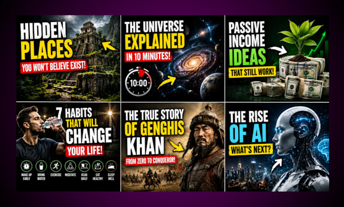 design high CTR documentary youtube thumbnail cinematic thumbnail desig