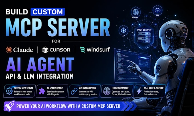 build custom mcp server for claude cursor windsurf ai agent API llm integration