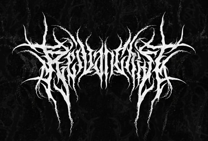 do aggressive metal logo design with dark illustration
