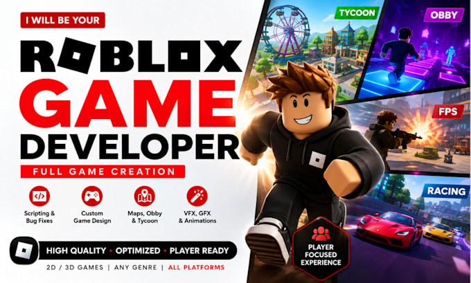 develop full roblox game with combat movement animation build roblox tycoon game